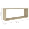 Wall Cube Shelves 6 pcs – 60x15x23 cm, Sonoma oak
