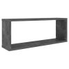 Wall Cube Shelves 2 pcs – 60x15x23 cm, Concrete Grey