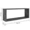 Wall Cube Shelves 4 pcs – 60x15x23 cm, Concrete Grey