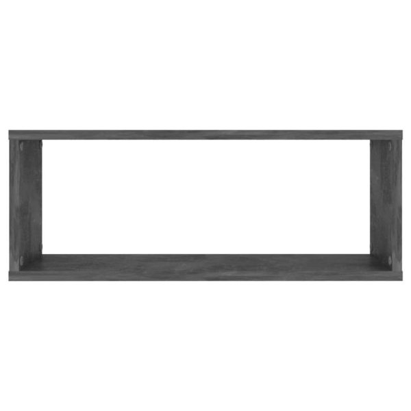 Wall Cube Shelves 6 pcs – 60x15x23 cm, Concrete Grey