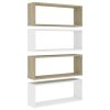 Wall Cube Shelves 4 pcs – 60x15x23 cm, White and Sonoma Oak