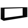 Wall Cube Shelves 4 pcs – 60x15x23 cm, High Gloss Black