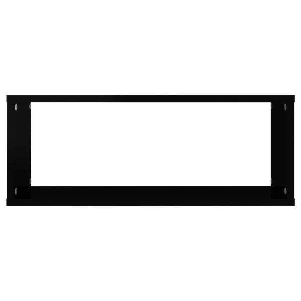 Wall Cube Shelves 4 pcs – 60x15x23 cm, High Gloss Black