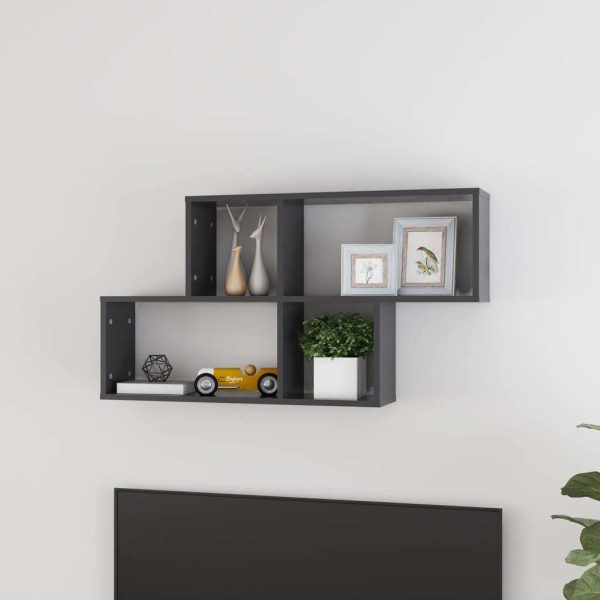 Wall Shelf 100x18x53 cm Engineered Wood – Grey