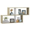 Wall Shelf 100x18x53 cm Engineered Wood – White and Sonoma Oak