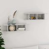 Wall Shelves 2 pcs Engineered Wood – 78x18x20 cm, Concrete Grey
