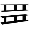 Wall Shelves 2 pcs Engineered Wood – 90x18x20 cm, Black