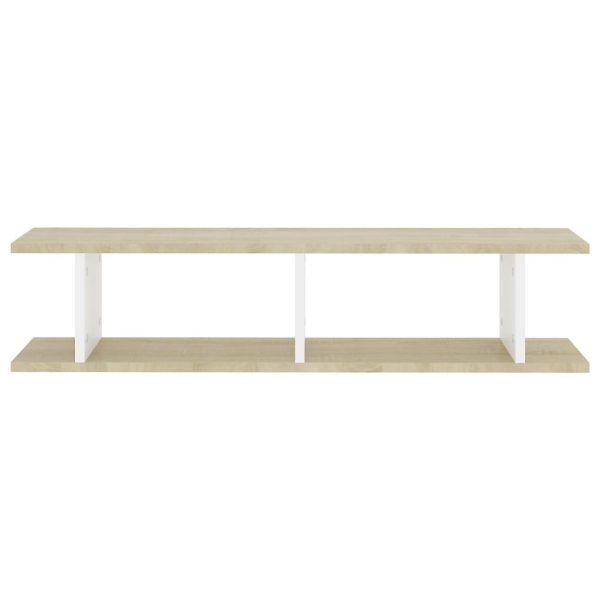 Wall Shelves 2 pcs Engineered Wood – 90x18x20 cm, White and Sonoma Oak