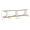 Wall Shelves 2 pcs Engineered Wood – 90x18x20 cm, White and Sonoma Oak