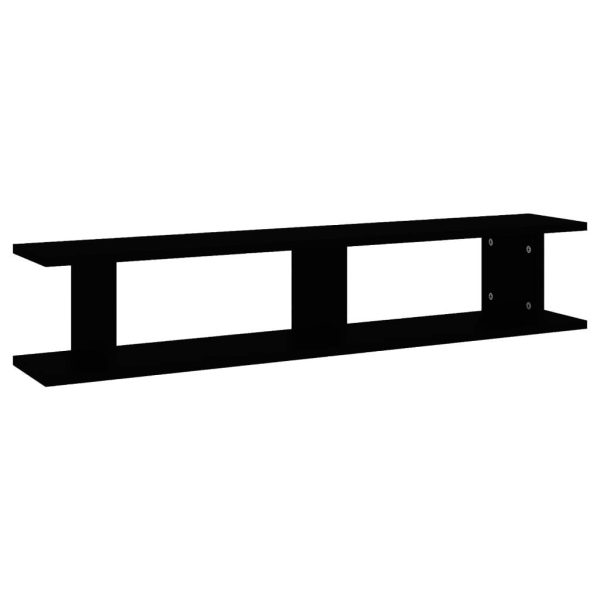 Wall Shelves 2 pcs Engineered Wood – 105x18x20 cm, Black
