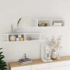 Wall Shelves 2 pcs Engineered Wood – 105x18x20 cm, High Gloss White