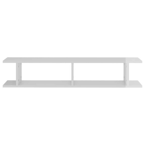 Wall Shelves 2 pcs Engineered Wood – 105x18x20 cm, High Gloss White