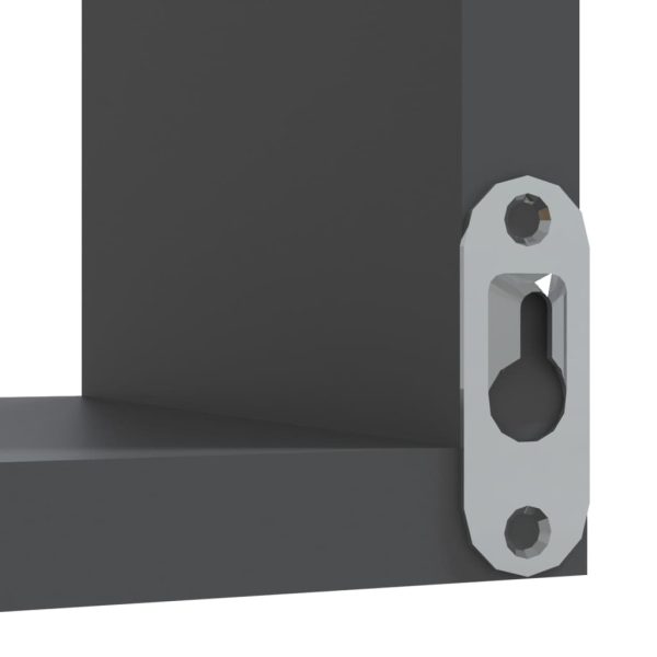 Wall Corner Shelf 40x40x50 cm Engineered Wood – Grey, 2