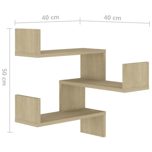 Wall Corner Shelf 40x40x50 cm Engineered Wood – Sonoma oak, 2