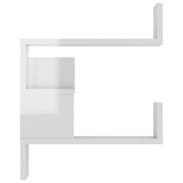 Wall Corner Shelf 40x40x50 cm Engineered Wood – High Gloss White, 1