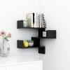 Wall Corner Shelf 40x40x50 cm Engineered Wood – High Gloss Black, 1