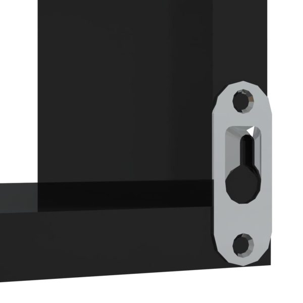 Wall Corner Shelf 40x40x50 cm Engineered Wood – High Gloss Black, 1
