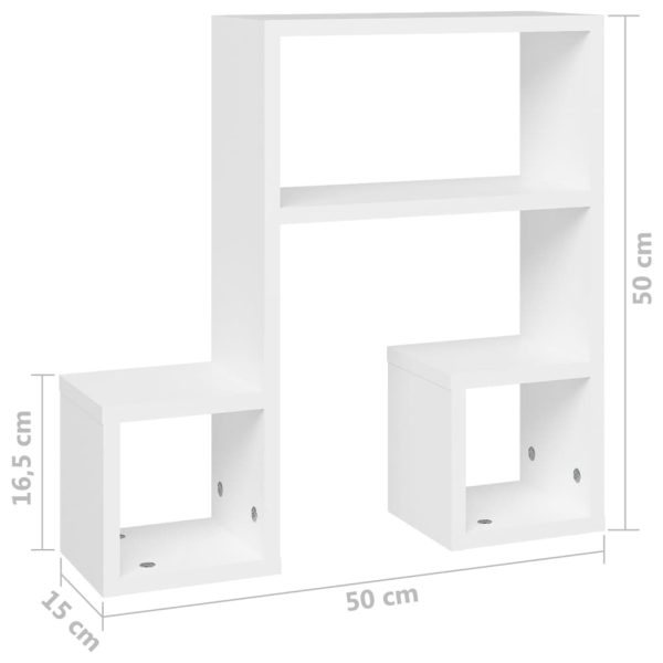 Wall Shelves 2 pcs 50x15x50 cm Engineered Wood – White