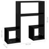Wall Shelves 2 pcs 50x15x50 cm Engineered Wood – High Gloss Black