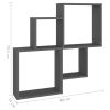 Wall Cube Shelf 80x15x78.5 cm Engineered Wood – Grey
