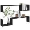 Wall Shelves 2 pcs 100x15x20 cm Engineered Wood – Black