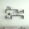 Wall Shelves 2 pcs 100x15x20 cm Engineered Wood – Grey