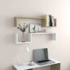 Wall Shelves 2 pcs 100x15x20 cm Engineered Wood – White and Sonoma Oak