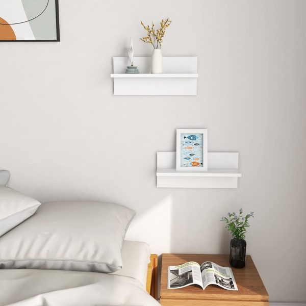 Wall Shelves 40×11.5×18 cm Engineered Wood – White, 2