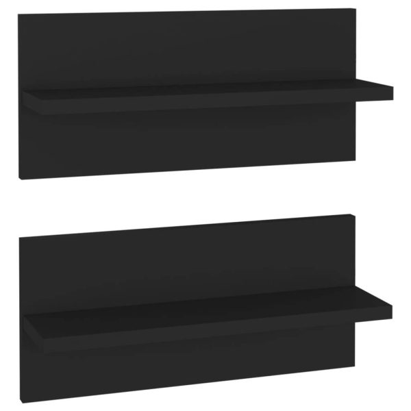Wall Shelves 40×11.5×18 cm Engineered Wood – Black, 2