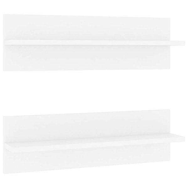 Wall Shelves 60×11.5×18 cm Engineered Wood – White, 2