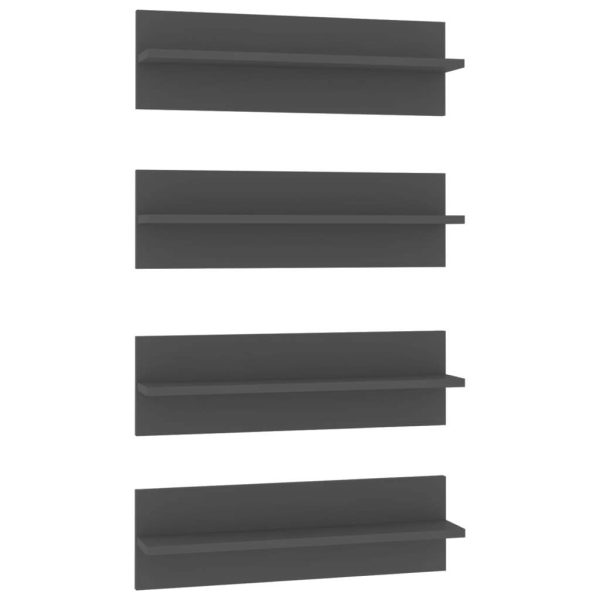 Wall Shelves 60×11.5×18 cm Engineered Wood – Grey, 4
