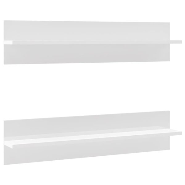 Wall Shelves 80×11.5×18 cm Engineered Wood – High Gloss White, 2