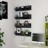 Wall Shelves 80×11.5×18 cm Engineered Wood – High Gloss Black, 4