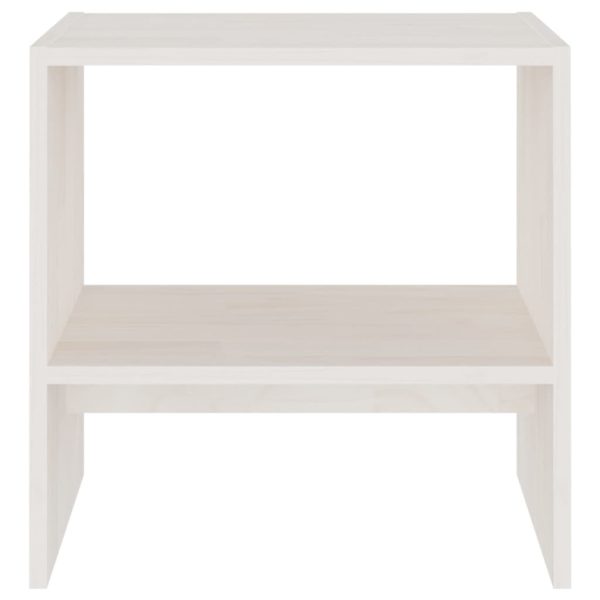 Brierley Bedside Cabinet 40×30.5×40 cm Solid Pinewood – White, 1