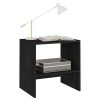 Brierley Bedside Cabinet 40×30.5×40 cm Solid Pinewood – Black, 1