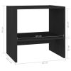 Brierley Bedside Cabinet 40×30.5×40 cm Solid Pinewood – Black, 2