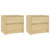 Haslingden Bedside Cabinet 40×30.5×35.5 cm Solid Pine Wood – Brown, 2