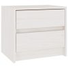 Haslingden Bedside Cabinet 40×30.5×35.5 cm Solid Pine Wood – White, 1