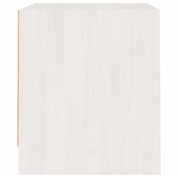 Haslingden Bedside Cabinet 40×30.5×35.5 cm Solid Pine Wood – White, 1