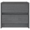 Haslingden Bedside Cabinet 40×30.5×35.5 cm Solid Pine Wood – Grey, 2