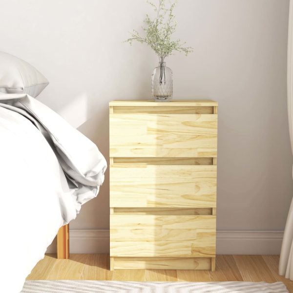 Apollo Bedside Cabinet 40×29.5×64 cm Solid Pine Wood – Brown, 1