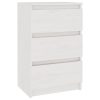Apollo Bedside Cabinet 40×29.5×64 cm Solid Pine Wood – White, 1