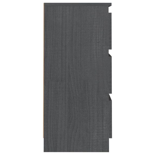Apollo Bedside Cabinet 40×29.5×64 cm Solid Pine Wood – Grey, 1