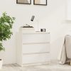 Honolulu Bedside Cabinet 60x36x64 cm Solid Pinewood – White