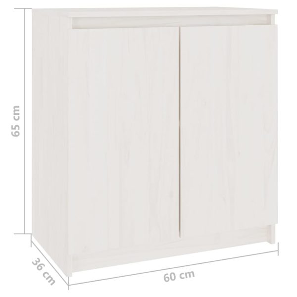 Bountiful Side Cabinet 60x36x65 cm Solid Pinewood – White