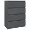 Dartmouth Side Cabinet 60x36x84 cm Solid Pinewood – Grey