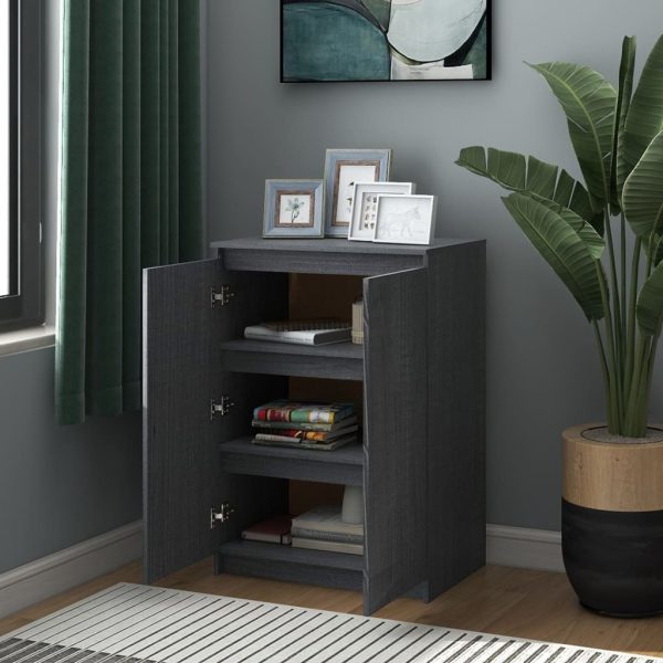 Sideboard 60x36x84 cm Solid Pinewood – Grey