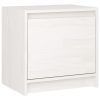 Halstead Bedside Cabinet 40×30.5×40 cm Solid Pinewood – White, 1