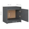 Halstead Bedside Cabinet 40×30.5×40 cm Solid Pinewood – Grey, 2