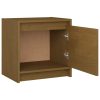 Halstead Bedside Cabinet 40×30.5×40 cm Solid Pinewood – Honey Brown, 1